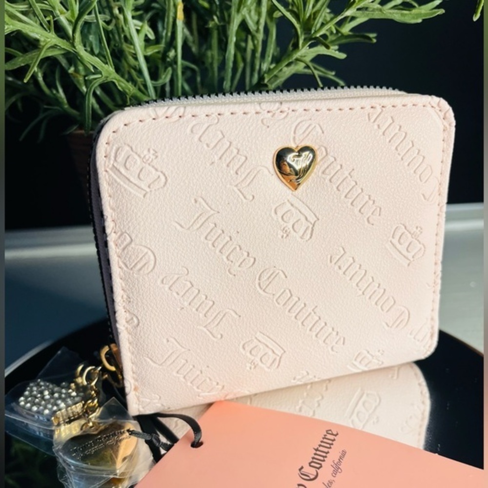Juicy Couture Not Your Babe Zip Around Wallet Powder Blush Pink NWT